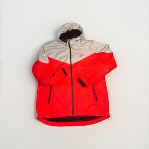 Nike Windrunner Windbreaker Jacket Men’s Med Gary Red Full Zip Hooded Packable